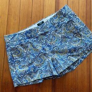 J Crew Paisley Shorts